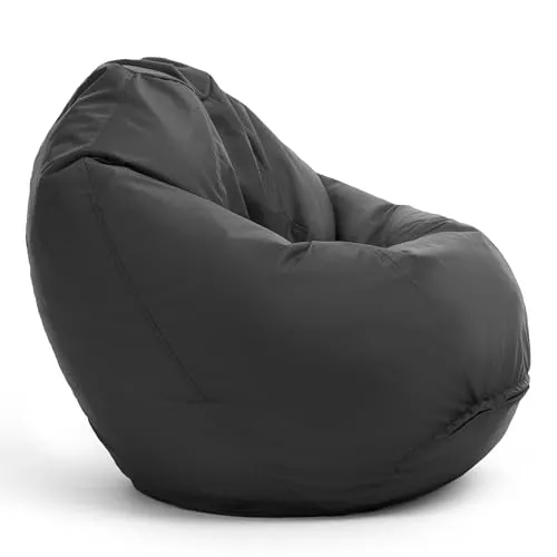 Bruni Sitzsack Classico L in Grau – XXL Komfort Sitzsack für Erwachsene - Hochwertiger XXL Sitzsack in Tropfenform mit lebensmittelechten EPS-Perlen. Leicht, robust und waschbar, ideal für drinnen und draußen – perfekter Komfort für jedes Alter!