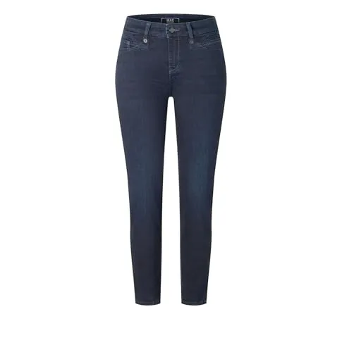 Mac Damen 5-Pocket Jeans Rich Slim - Dark Blue Comme - Damen-Jeanshosen im femininen Fit, ideal für einen lässigen Look mit einem modischen Used-Effekt.