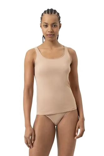 Mey Basics Emotion Damen Tops, Cream Tan, Größe 46 - Unterhemden & BH-Hemden für Damen mit schmaler Passform und breiten Trägern, ideal für einen femininen Look und höchsten Tragekomfort ohne störende Nähte.