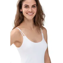 Mey Trägertop EMOTION ohne auftragende Seitennähte in Weiß, Größe 46 - Unterhemden mit figurnaher Passform und tiefem Rundhals, ideal für einen femininen Look ohne auftragende Seitennähte.