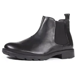 Think Boots Hawara schwarz 1018-0000 Gr.42 - CWR 11 - Stilvolle Think Chelsea-Boots Hawara 1018-0000 in edlem Schwarz. Aus weichem Glatt-Leder mit einer robusten Latexsohle für optimalen Komfort im Alltag. Ideal für modebewusste Männer von 25 bis 65.