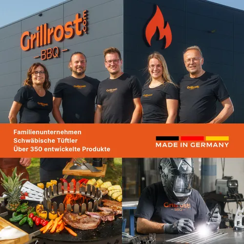Grillrost.com BBQ Warmhalterost für Weber Q100 - Q200, Made in Germany - Grillroste für Weber Q Serie, ideal um Hähnchenkeulen kross zu grillen und Grillgut warm zu halten. Hergestellt aus hochwertigem Edelstahl, spülmaschinenfest und passgenau für Q100 und Q200.