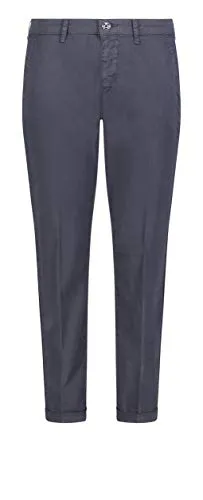 MCA Damen Chino Turn Up Straight Jeans, per Pack Blau (Dark Blue PPT 198R), W34 (Herstellergröße: 34/Ol)