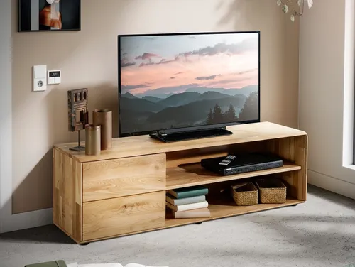 Main Möbel TV-Schrank "Messina" aus massiver Wildeiche 149x47cm - TV-Schränke aus massiver Wildeiche, mit eleganter Tip-On-Funktion und viel Stauraum für deine Geräte – ideal für stilbewusste Wohnzimmer.