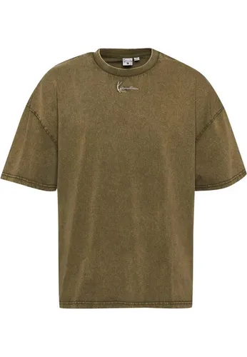 Karl Kani Herren KM234-057-2 KK Small Signature Heavy Jersey Washed Boxy Tee Dark Olive, S - Stylisches Boxy Tee aus hochwertigem Jersey, ideal für lässige Outfits. Es überzeugt durch seinen komfortablen Schnitt und die weiche Materialqualität, perfekt für jeden Tag.