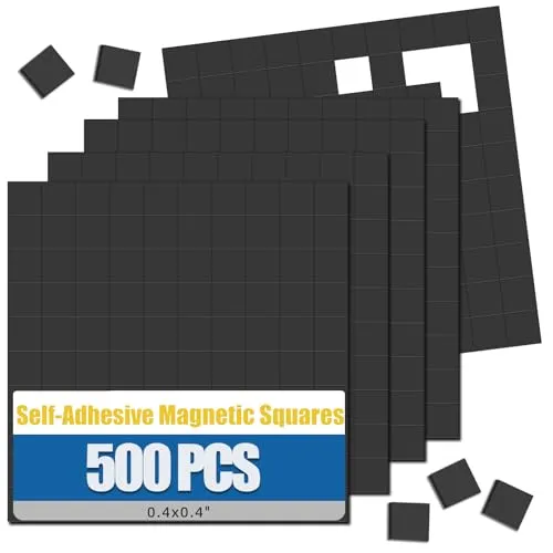 Stück Magnetplättchen Selbstklebend 10x10mm, Flach Magnet Klebepads zum Basteln und Büro, Klebemagnete für Kühlschrank, Whiteboard, Fotos und Leichte Gegenständ 500