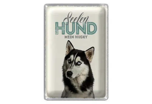 Roomando Metallschild Blechschild 20x30cm Seelen Hund mein Husky