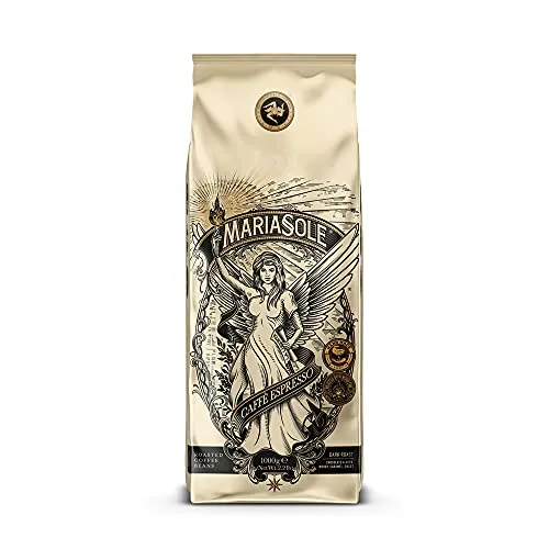 MariaSole Caffè Espresso 1kg - Premium Kaffee aus 80% Arabica und 20% Robusta, traditionell über offenem Holzfeuer geröstet. Ideal für Liebhaber von intensivem Kaffeegenuss mit feiner Crema und harmonischem Aroma.