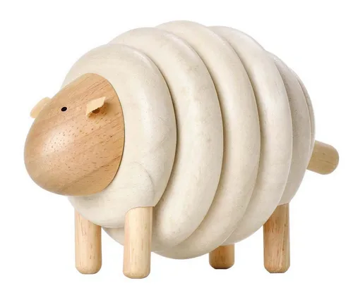 Plantoys Lernspielzeug Schaf - Kreatives Lernspielzeug: Das süße Schaf entsteht beim Zusammenstecken der bunten Scheiben. Fördert spielerisch die Feinmotorik und Farberkennung. Ideal für Kinder ab 3 Jahren. Maße: 8 x 9 x 13,5 cm.