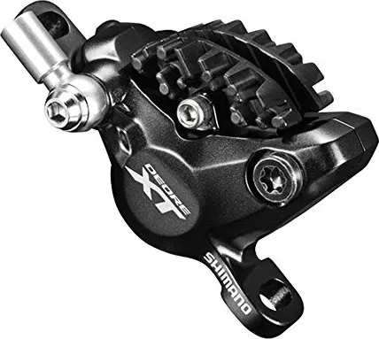 Shimano XT Bremssattel BR-M8000 mit Kühlrippen - Hochwertiger Bremssattel mit Resinbelag für optimale Bremsleistung und Kühlung. Ideal für anspruchsvolle Radfahrer, die Wert auf Zuverlässigkeit legen. Perfekt für MTB und Trail-Einsätze.