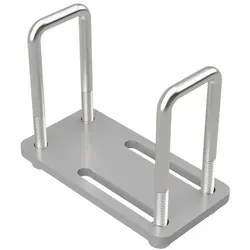 SUPROD U-Bügelschrauben-Set M10 - Eisenwaren: 2 x verzinkte U-Bügelschrauben M10 mit Klemmplatte und Stopmuttern, ideal für sichere Verbindungen und hohe Stabilität.
