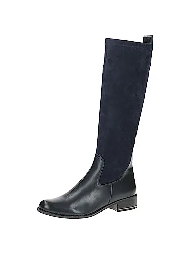 CAPRICE Damen Hohe Stiefel mit Absatz Runde Spitze Blockabsatz, Blau (Ocean Comb), 38.5 EU