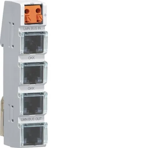 Hager LMN-Modul 4x RJ12-Buchsen ZZ12LMN04A - Zubehör für Leuchten: Praktisches LMN-Modul mit 4x RJ12-Buchsen für eine zuverlässige Spannungsversorgung von 12V, ideal für Ihre Beleuchtungslösungen.