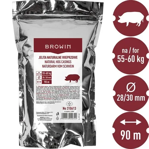 BROWIN Naturdarm vom Schwein - Kaliber 28/30mm 90m Bockwurst Bratwurst Naturdarm