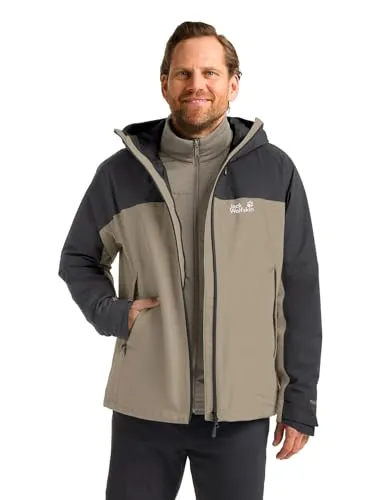 3-in-1-Funktionsjacke JACK WOLFSKIN - Funktionsjacke für Herren, wasserdicht und vielseitig einsetzbar – ideal für Wanderungen und Trekking bei wechselhaftem Wetter.