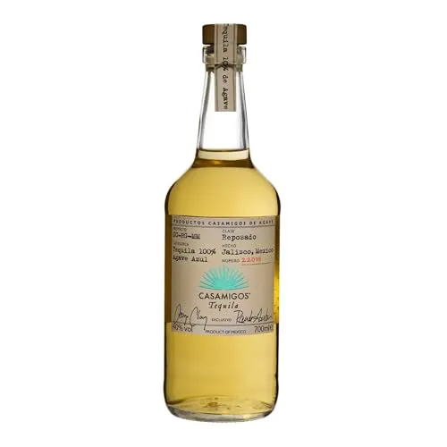 Casamigos Reposado Tequila 40% Vol. 0,7l - Premium Tequila, 2 Monate in Eichenfässern gereift für einen sanften, reichhaltigen Geschmack – ideal für Cocktails oder pur.