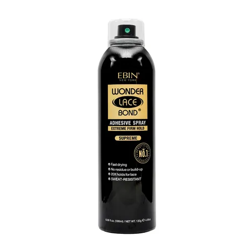 EBIN Wonder Lace Bond Adhesive Spray - Perückenkleber 3x 180ml - Frisierprodukte mit starker Haltbarkeit, ideal für sicheren Sitz von Perücken und Haarteilen, insgesamt 540ml für langanhaltende Anwendung.