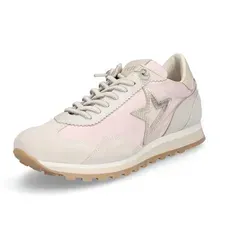 Cetti Damen Sneaker rosa - Bequeme Mode für jeden Tag - Stylische Damen Sneaker aus hochwertigem Rauleder und Nylon in Rosa und Beige. Mit elastischer Schnürung und herausnehmbarer Innensohle für individuellen Komfort.