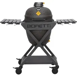 Boretti Ceramica Medium Grill - Vielseitiger Kamado-Grill mit abnehmbarem Rost, ideal zum Grillen, Backen und Räuchern für bis zu 6 Personen. Inklusive praktischen Ablagen und Thermometer für optimale Temperaturkontrolle.