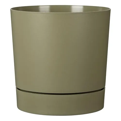 Scheurich Übertopf PLANO+ 47/235, Ø 46,7 cm, modernes Pflanzgefäß - Hochwertiger Kunststoffübertopf mit integriertem Untersetzer für stilvolle Pflanzenpräsentation. Die matte Oberfläche sorgt für einen eleganten Look und schützt vor Staunässe.