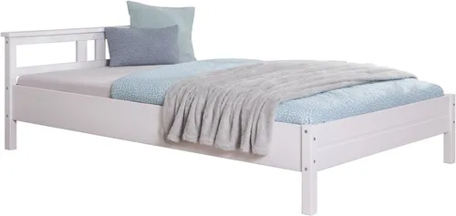Futonbett TICAA "Merci" – Massivholz in Weiß - Einzelbett aus massivem Kiefernholz, inkl. Rollrost für optimalen Schlafkomfort. FSC®-zertifiziert für nachhaltige Waldwirtschaft.