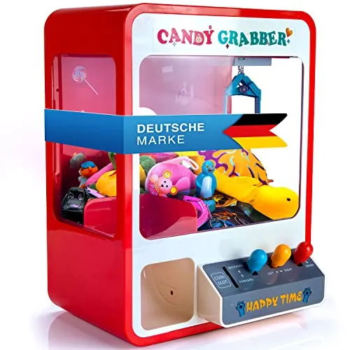 GOODS+GADGETS Candy Grabber Supreme - Nostalgischer Süßigkeitenautomat mit USB-Kabel, spannendes Greifspiel für Zuhause mit Jahrmarktsmusik