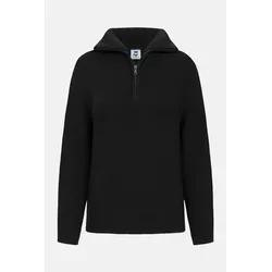 Damen Troyer Hanseheld aus 100% Schurwolle in Schwarz - Eleganter Damen Woll-Troyer mit klassischem Kragen und Reißverschluss. Hochwertige Verarbeitung aus deutscher Produktion, ideal für stilvolle Outfits und angenehmen Tragekomfort.