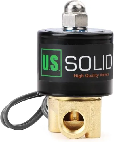 U.S. Solid 1/4" G 24V DC Messing Magnetventil Direktgesteuert für Wasser Luft Gas Öl NC Brass Solenoid Valve