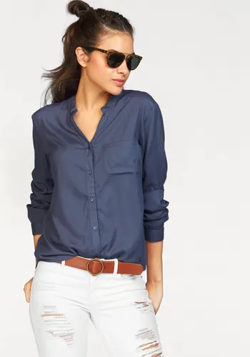 AJC Hemdbluse in Indigo - Nachhaltige Mode mit Druckvarianten - Hemdblusen aus 100% Viskose, casual Schnitt und umweltfreundlich. Erhältlich in verschiedenen Druckvarianten oder einfarbig für jeden Anlass.