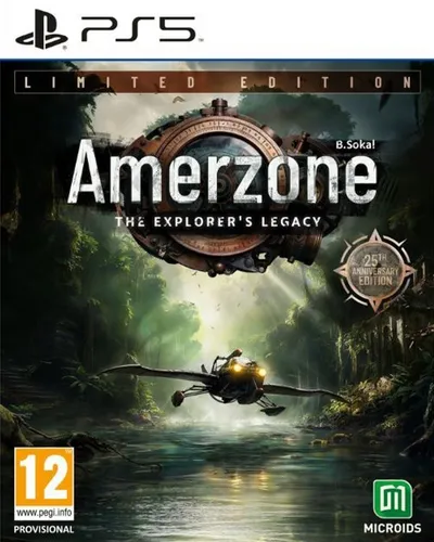 Amerzone The Explorers Legacy 25th Anniversary Ed. - PS5 [EU Version] - Spiele für PlayStation 5, entdecke das geheimnisvolle Land Amerzone und löse komplexe Rätsel in dieser remasterten Limited Edition des Kultklassikers von Benoît Sokal.