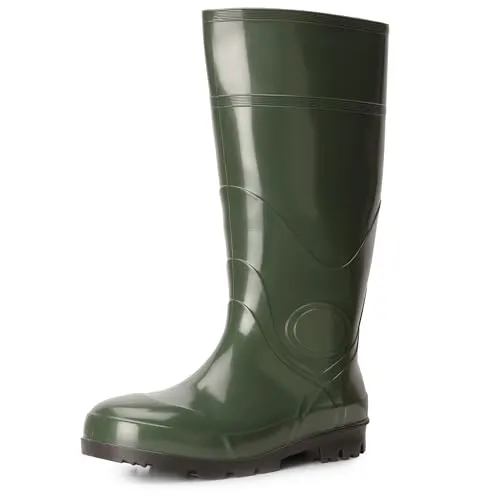 Ladeheid Herren PVC Gummistiefel LA-914 (Grün, 48) - Gummistiefel aus robustem PVC, wasserdicht und rutschfest. Ideal für Gartenarbeit oder Stadtspaziergänge. Schafthöhe: 39 cm, leicht zu reinigen und in der EU hergestellt.