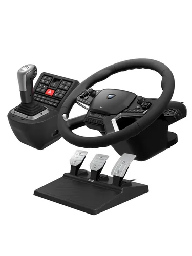 Hori Force Feedback Truck Control System - Games - Erlebe realistische LKW-Fahrten mit dem vollwertigen Lenkrad und Doppelmotor Force Feedback für ein unvergleichliches Fahrgefühl. Inklusive Download-Codes für "Euro Truck Simulator 2" und "American Truck Simulator".