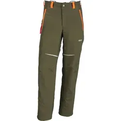 KOX Schnittschutzhose Vento 3.0 Grün/Orange Gr. 44 - Arbeitshosen mit wasserabweisendem und leichtem Oberstoff für hohen Tragekomfort. Ideal für sicheres Arbeiten im Freien dank Sichtbarkeit durch Signalfarben.