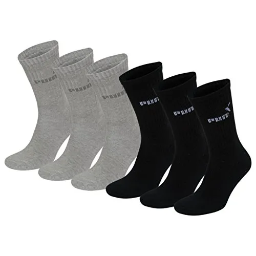 Puma Herren, Sportsocken, Puma Chaussettes multisport Homme Lot de 6 Paires, GR. 39 (Herstellergröße: 39-42 EU), Schwarz (black/grey)
