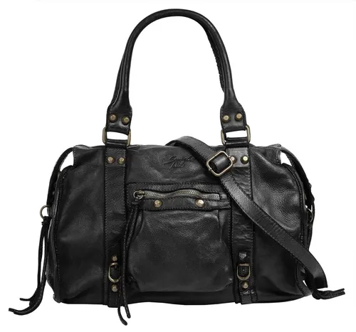 Samantha Look Shopper Echt Leder - Vintage Schultertasche Made in Italy, geräumig und langlebig mit praktischen Einsteckmöglichkeiten