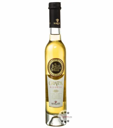 Marcati Grappa Riserva „Il Bacio delle Muse“ Elite 0,2L - Genießen Sie Marcati Grappa Riserva „Il Bacio delle Muse“ Elite in der praktischen 0,2 Liter-Flasche. Ideal für besondere Anlässe und als Geschenk. Jetzt günstig online bestellen!