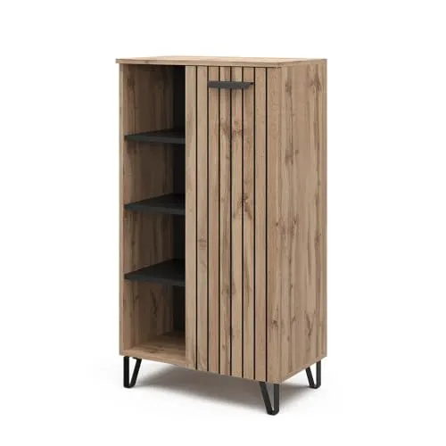 Vicco Kommode Amber, Braun, 60.2 x 110 cm mit Tür - Moderne Kommode mit stilvollem Design und viel Stauraum, ideal für Wohn- und Schlafzimmer – pflegeleichte melaminharzbeschichtete Spanplatte.