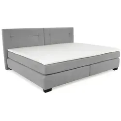 Jockenhöfer Gruppe Boxspringbett FAMILY, 240 x 200 cm, Hellgrau - Bequemes Boxspringbett mit 7-Zonen-Tonnentaschenfederkernmatratze und Kaltschaumtopper für optimalen Schlafkomfort. Ideal für eine erholsame Nachtruhe in stilvollem Design.