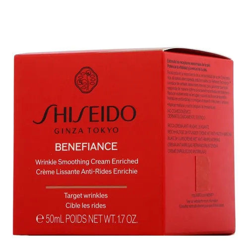 Shiseido Benefiance Wrinkle Smoothing Cream Enriched 50 ml - Tagespflege für empfindliche, reife und trockene Haut, mit ReNeura Technology+ TM für sichtbare Anti-Aging-Wirkung und intensive Feuchtigkeit.