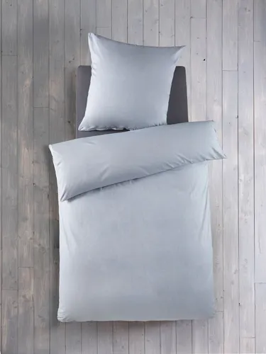 soma Bettwäsche Chambray 135 cm x 200 cm eisblau - Kuschelig weiche Bettwäsche aus 100 % Baumwolle, mit verdecktem Reißverschluss. Modernes Design in eisblau, ideal für einen erholsamen Schlaf. Pflegeleicht und bis 60 Grad waschbar.