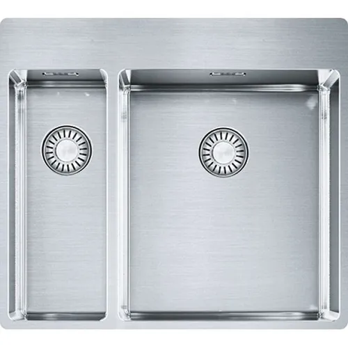 Franke Box BXX 260-36-16 A Edelstahl-Spüle - Edelstahl-Spüle für die Küche, ideal für platzsparende Einbau mit 1,5 Becken und ohne Abtropffläche.