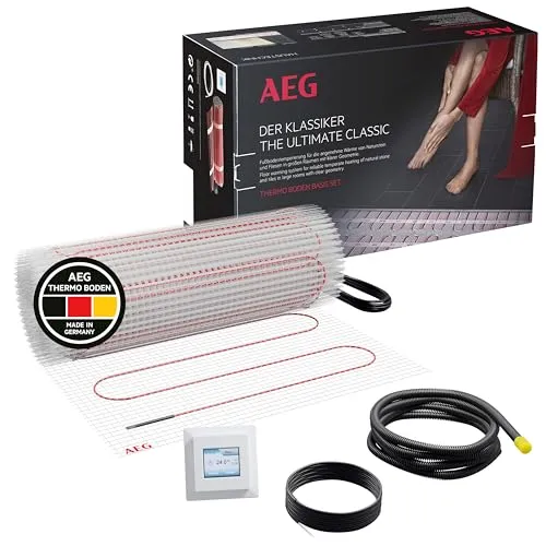 AEG Haustechnik Basis Thermo Boden TBS TB 160/1 Set Plus - Elektrische Fußbodenheizung - Fliesen & Bodenheizung, effiziente Wärmeverteilung mit 160 W/m², ideal für gemütliche und warme Räume.