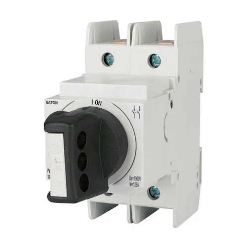 Eaton Lasttrennschalter DC 800V PV-DIS-08-125/2-ROT - Eaton Lasttrennschalter für DC 800V, 125A, ideal für den Einsatz in Photovoltaikanlagen. Robuste Bauweise und einfache Handhabung garantieren Zuverlässigkeit bei der Installation.