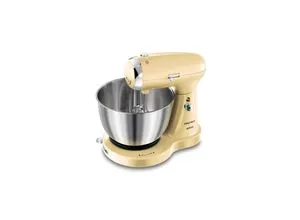 SOGO RETRO Küchenmaschine 3-IN-1 beige - Mixer, Rührgerät & Teigmaschine mit 350 W Motor, 5 Geschwindigkeiten und 3.2 L Edelstahl-Rührschüssel für optimale Ergebnisse in der Küche.
