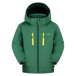 Kamik Winterjacke "Hux" für Kinder in Grün, Größe 110 - Die Kamik Winterjacke "Hux" in Grün ist ideal für kalte Tage. Mit einer Wassersäule von 10.000 mm und atmungsaktiver Membrantechnologie sorgt sie für optimalen Schutz und Komfort. Verstellbare Kapuze und reflektierende Details erhöhen die Sicherheit.