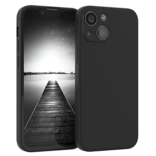 EAZY CASE - Silikonhülle für iPhone 13 Mini Hülle Silikon Case Schwarz weich stoßfeste Handyhülle Schutzhülle mit Kameraschutz Dünn Premium Schutz Cover TPU Phone Bumper in Mattschwarz