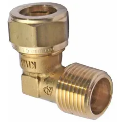 General Fittings - Messing Klemmverschraubung Winkel 22 Mm X 3/4 Zoll Ag Für Kupferrohre