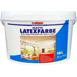 Wilckens Latexfarbe matt 10L - Innen & Außen - Innen- & Außenfarbe in Weiß, matt mit hoher Deckkraft und wetterbeständig. Ideal für alle Zimmer und überstreichbar nach nur 8 Stunden.