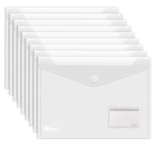 KlettVerschluss Dokumententasche A4 - Dokumentenmappe Brieftaschen zum Dokumenten Abheften mit Brief-Taschen und 30 Stück Gifted Visitenkarte 25 x