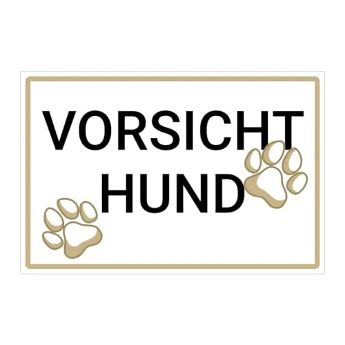 Vorsicht Hund Schild 200x300mm wetterfestes Schild Achtung Hundeschild Weiss